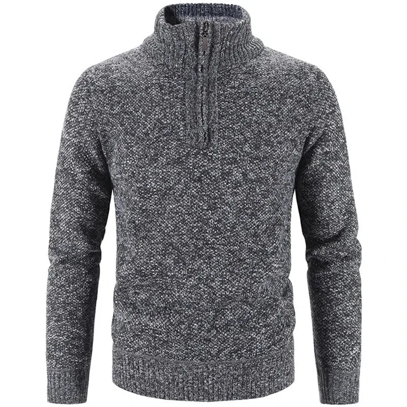 TEEK - Mens Fleece Half Zipper Turtleneck Pullover Sweater