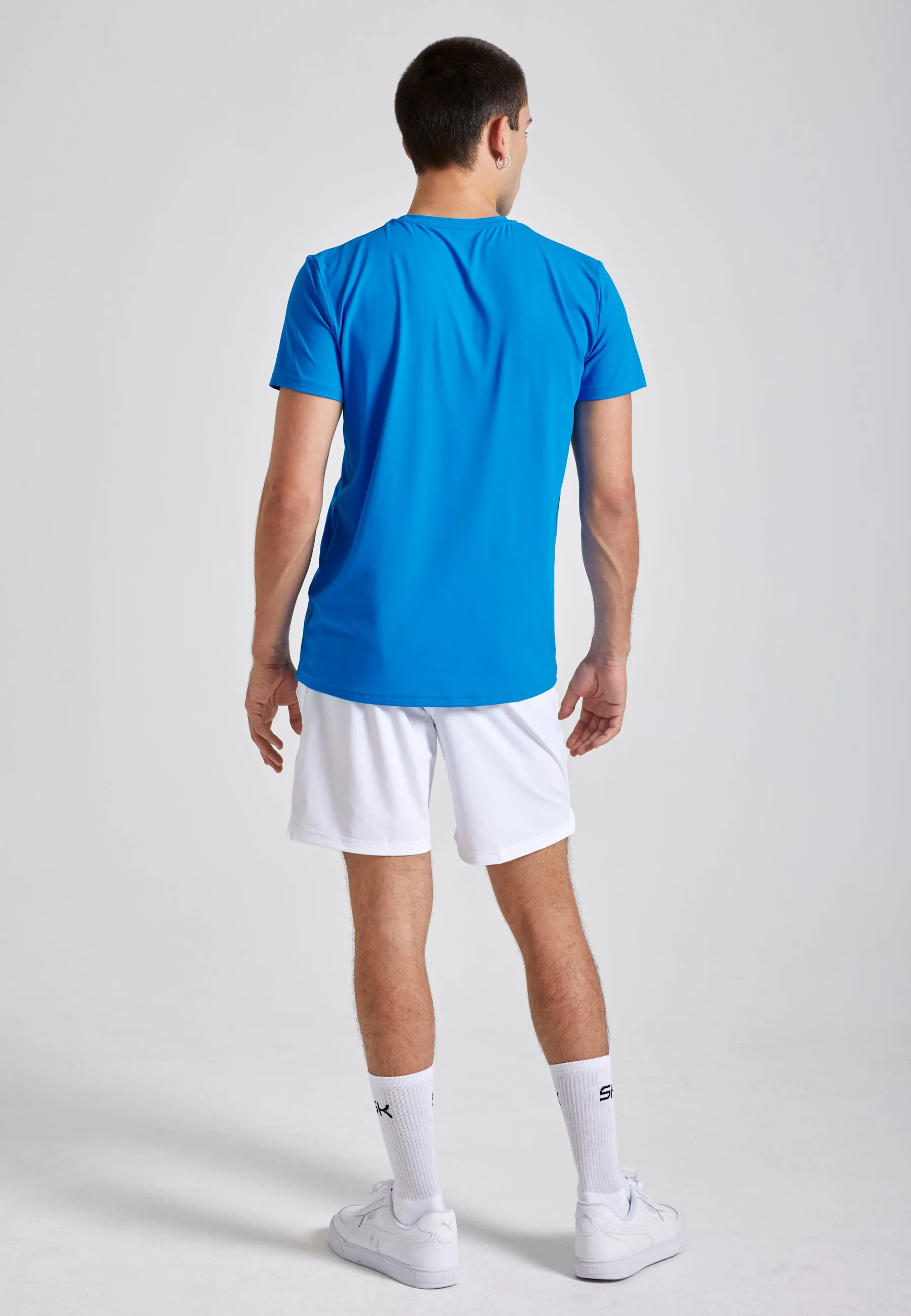 Tennis T-shirt round neck, cyan blue