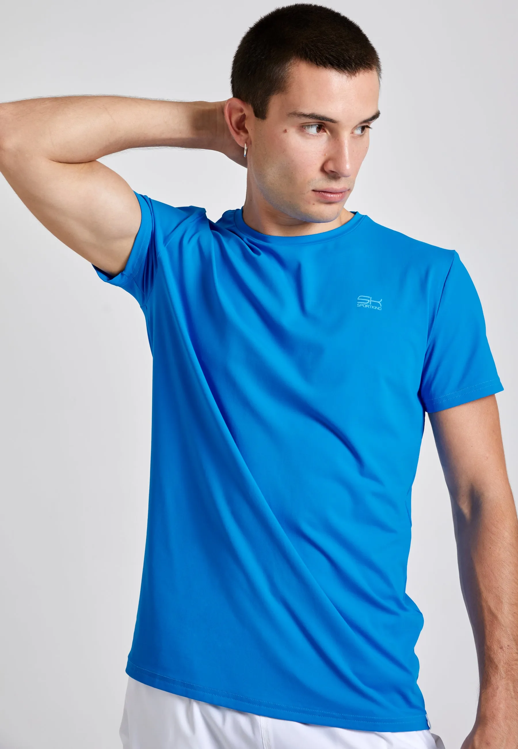 Tennis T-shirt round neck, cyan blue