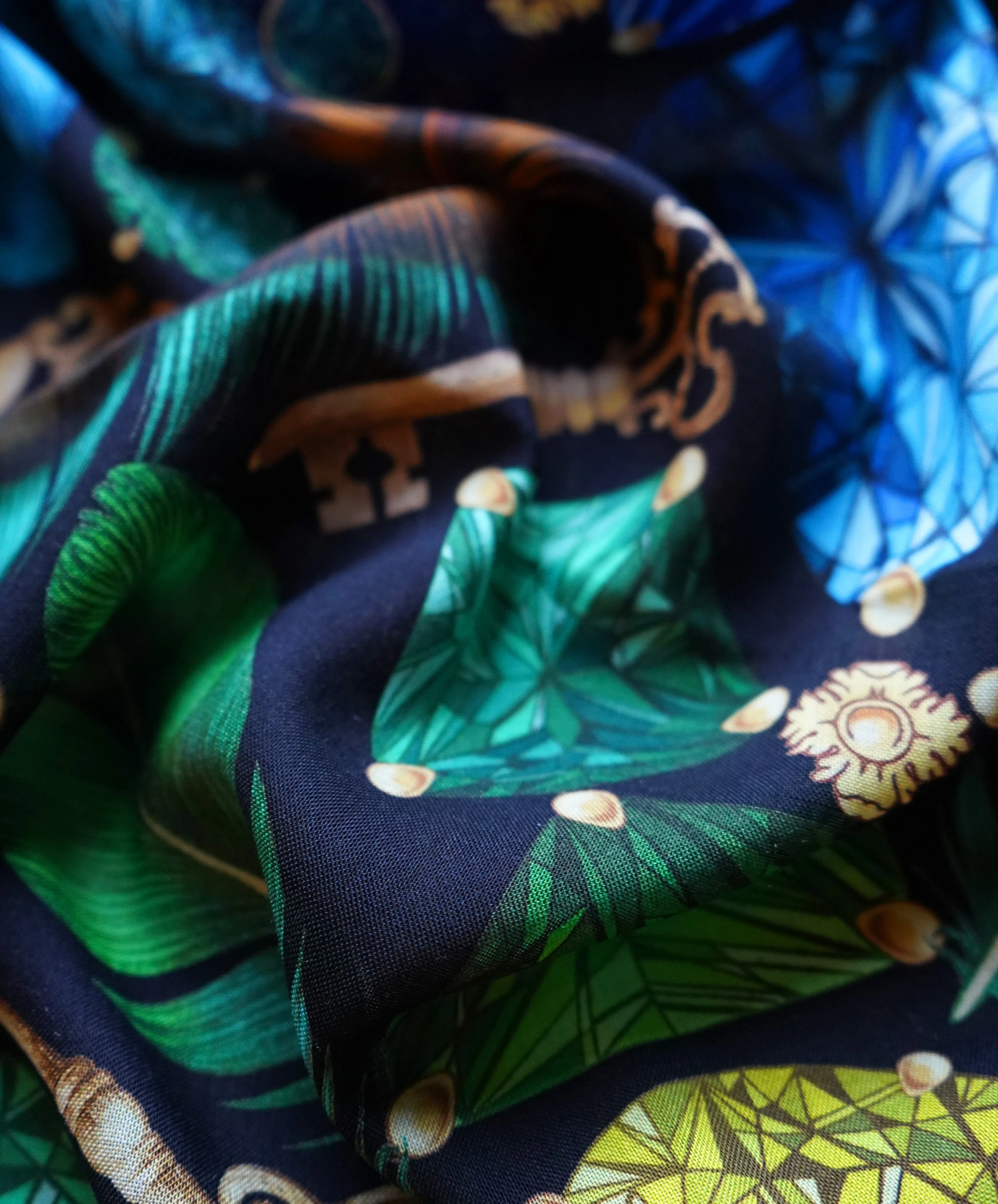 The Iridescent Jewel Silk Scarf | Wool/Silk | 90x90cm [Preorder]