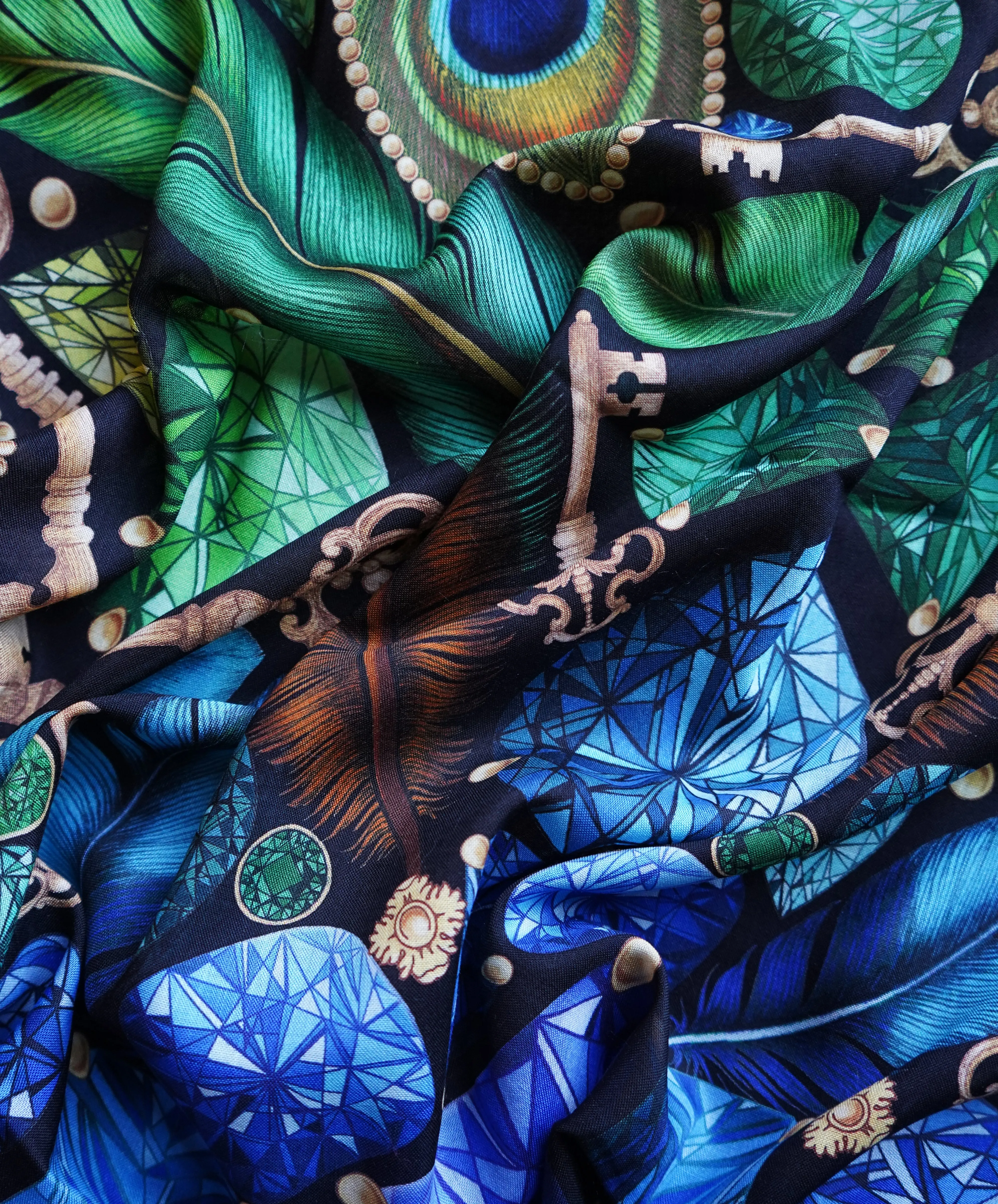 The Iridescent Jewel Silk Scarf | Wool/Silk | 90x90cm [Preorder]