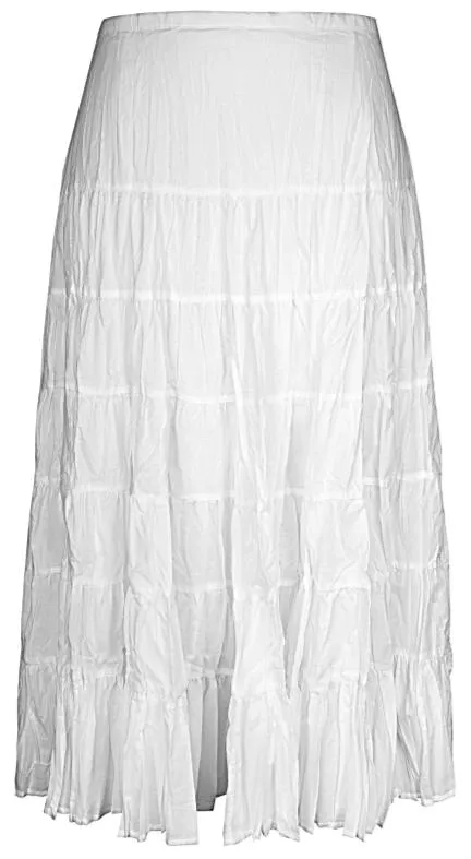 Tiered Skirt by Café  Latte - White