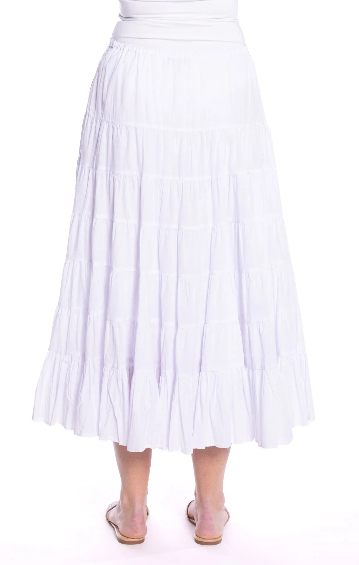 Tiered Skirt by Café  Latte - White