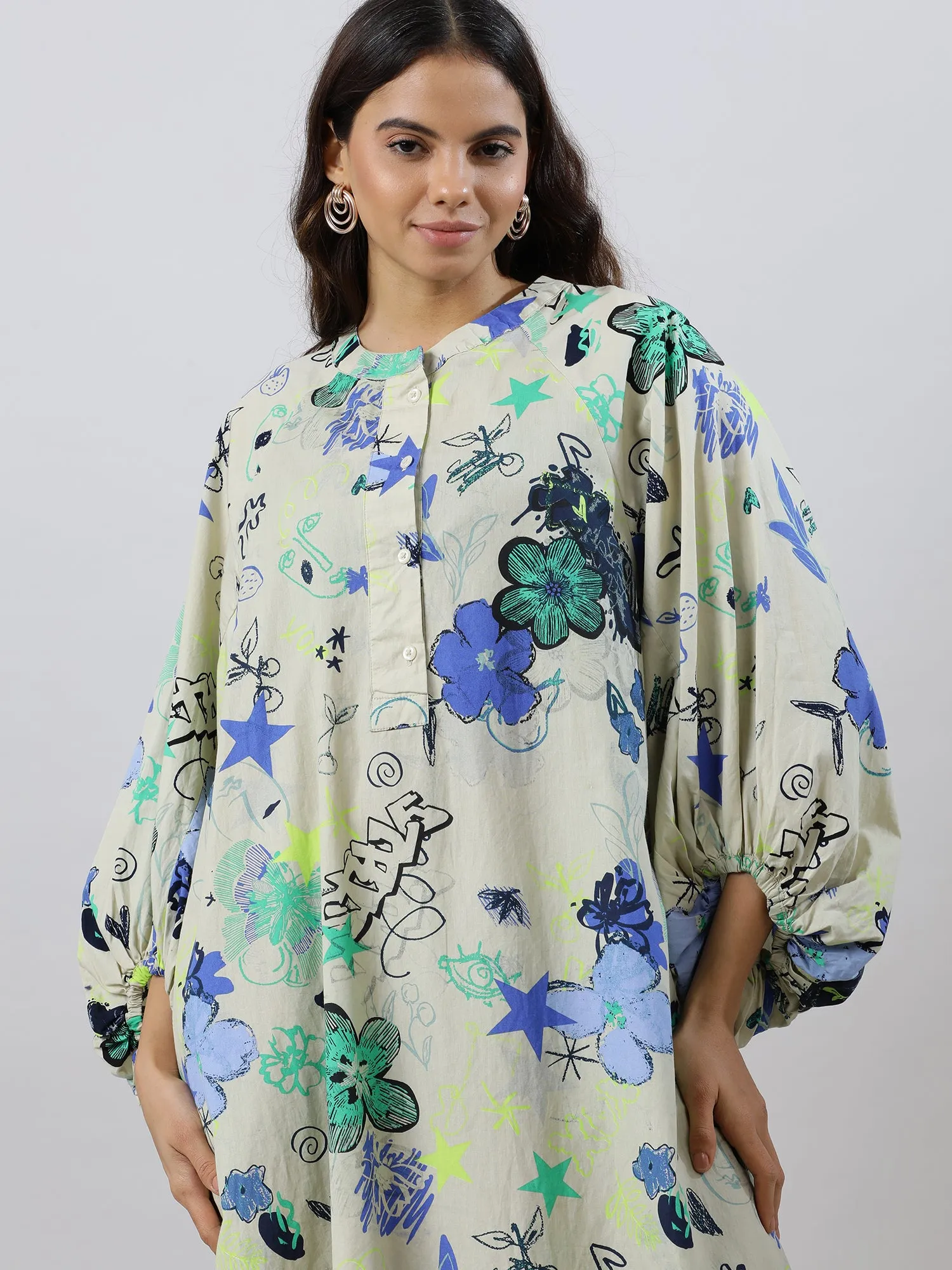 Trendy Floral Cotton Dress