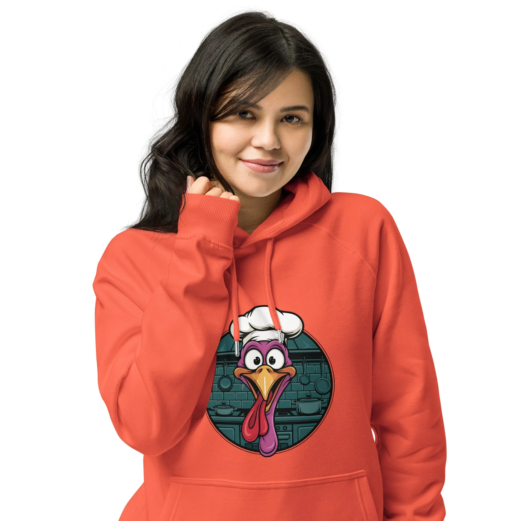 Turkey Head Graphic Women Eco Raglan Hoodie