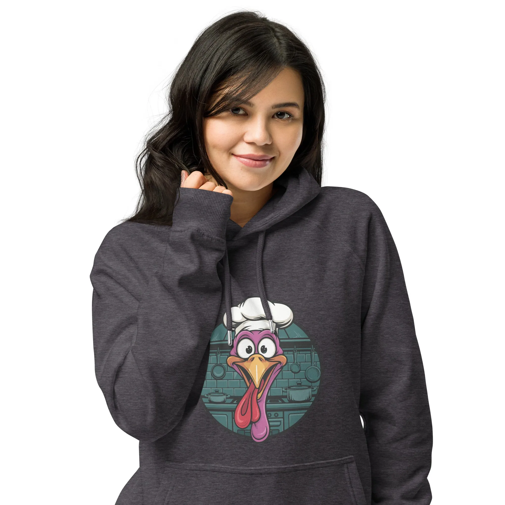 Turkey Head Graphic Women Eco Raglan Hoodie