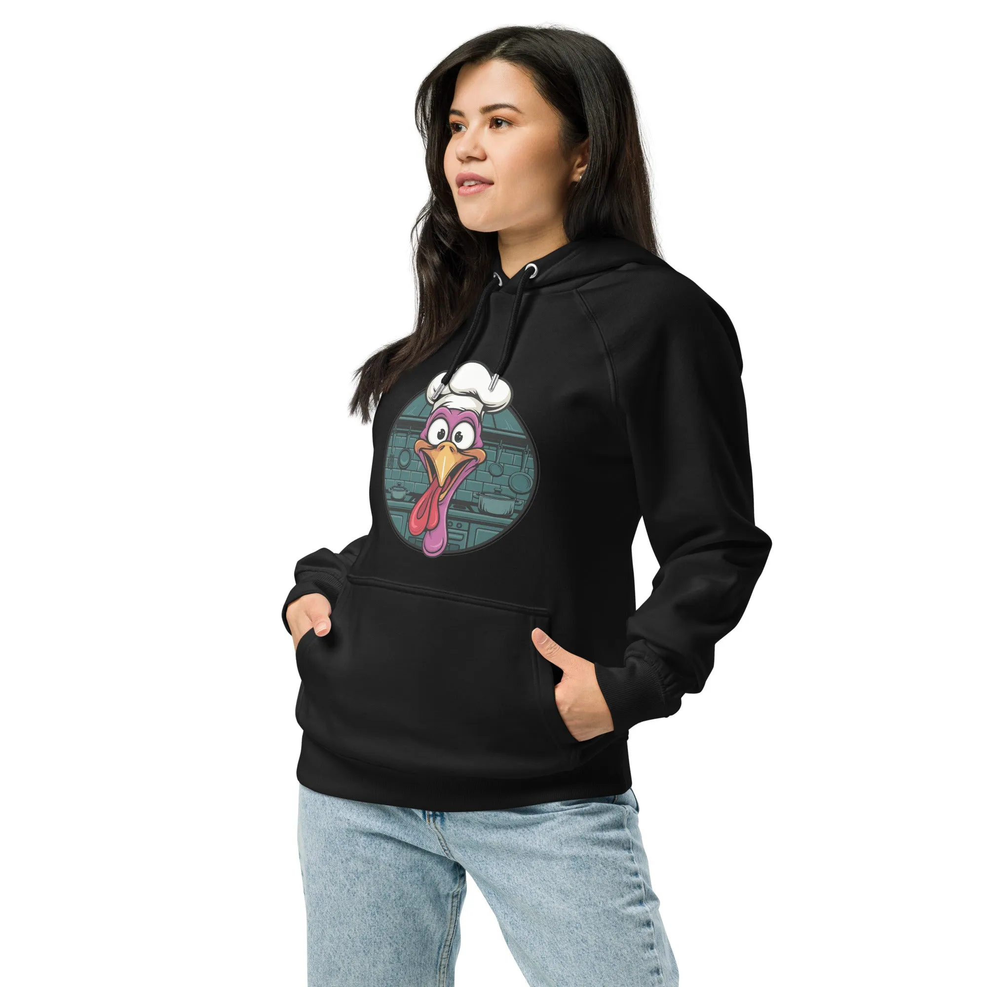 Turkey Head Graphic Women Eco Raglan Hoodie