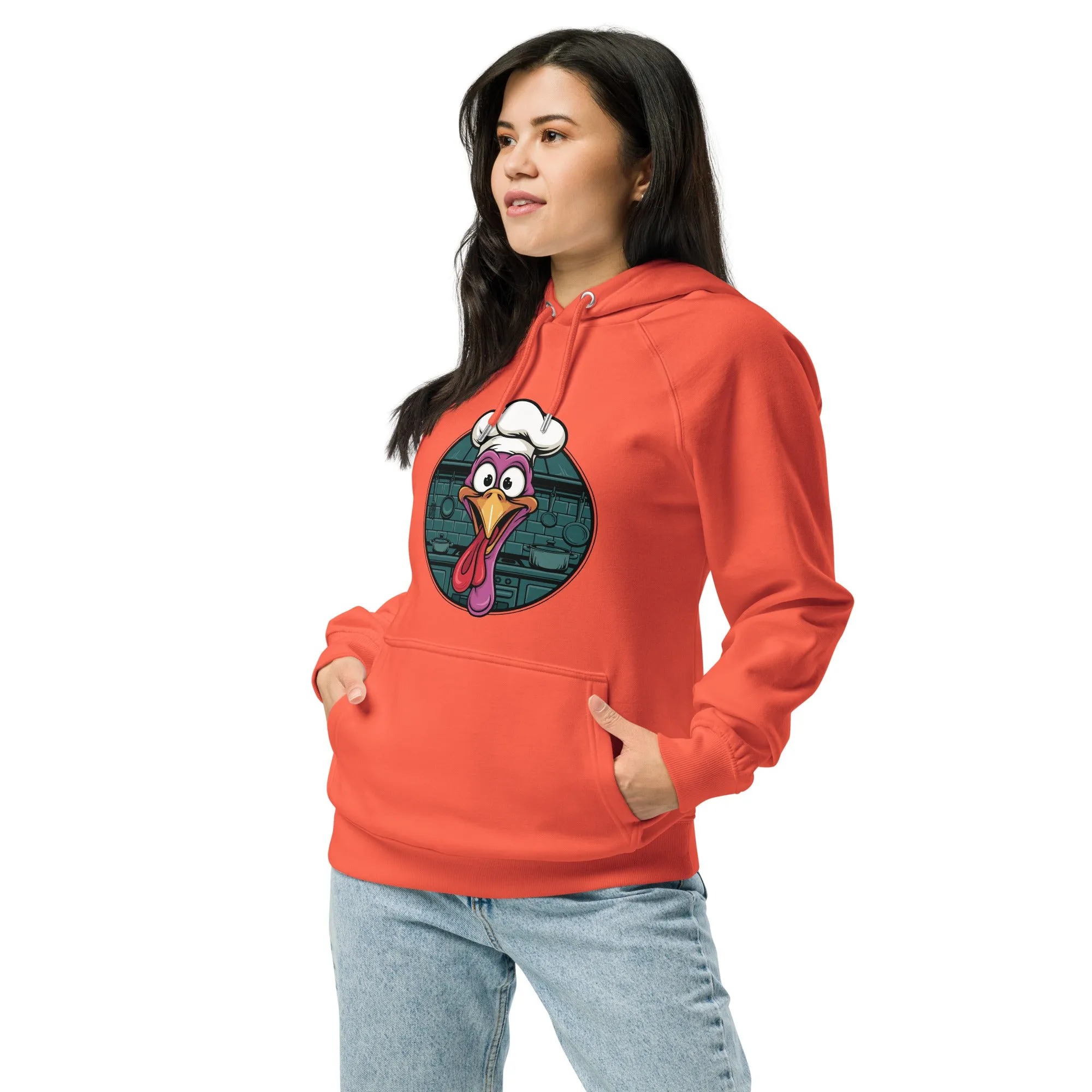 Turkey Head Graphic Women Eco Raglan Hoodie