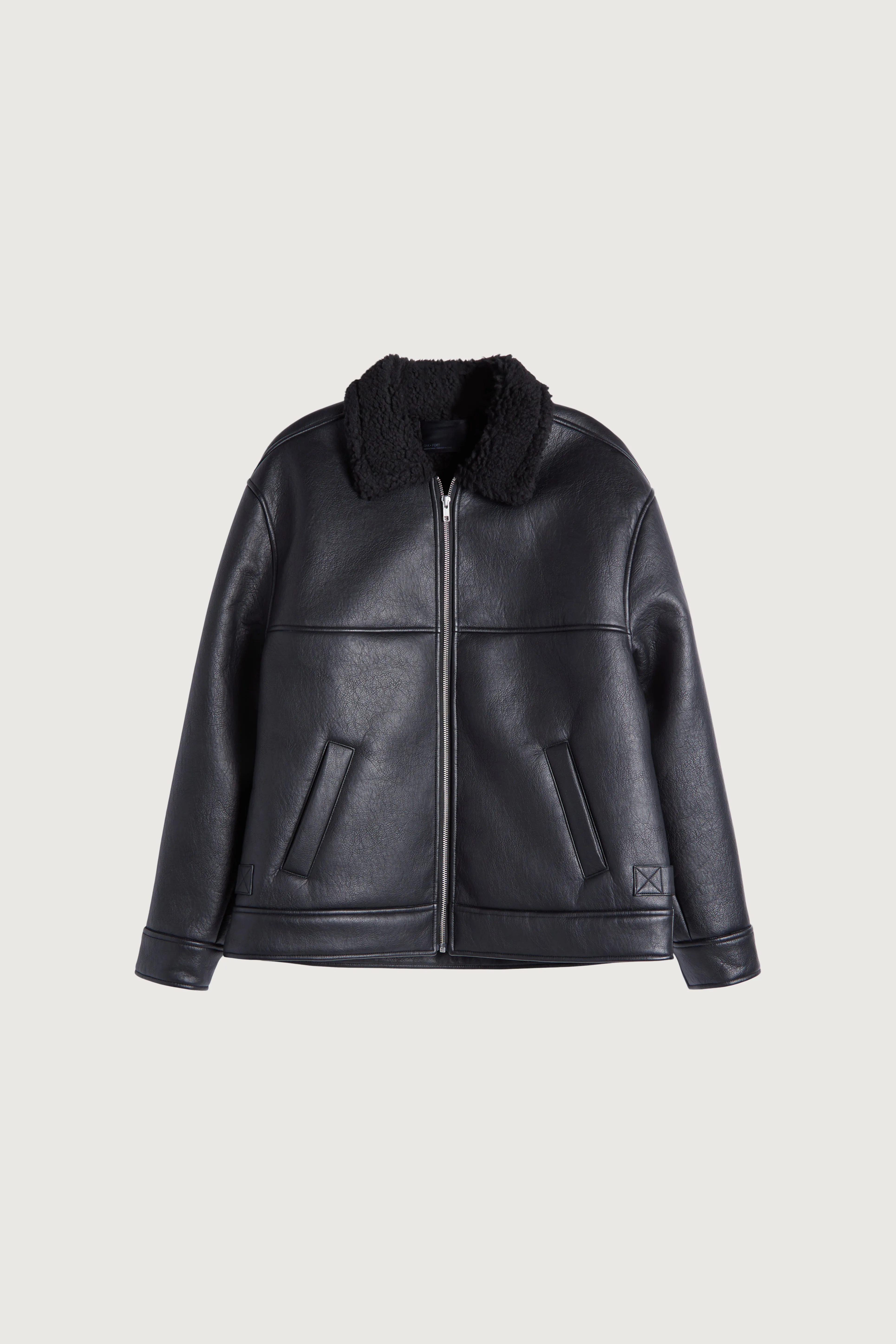 VEGAN LEATHER SHERPA JACKET