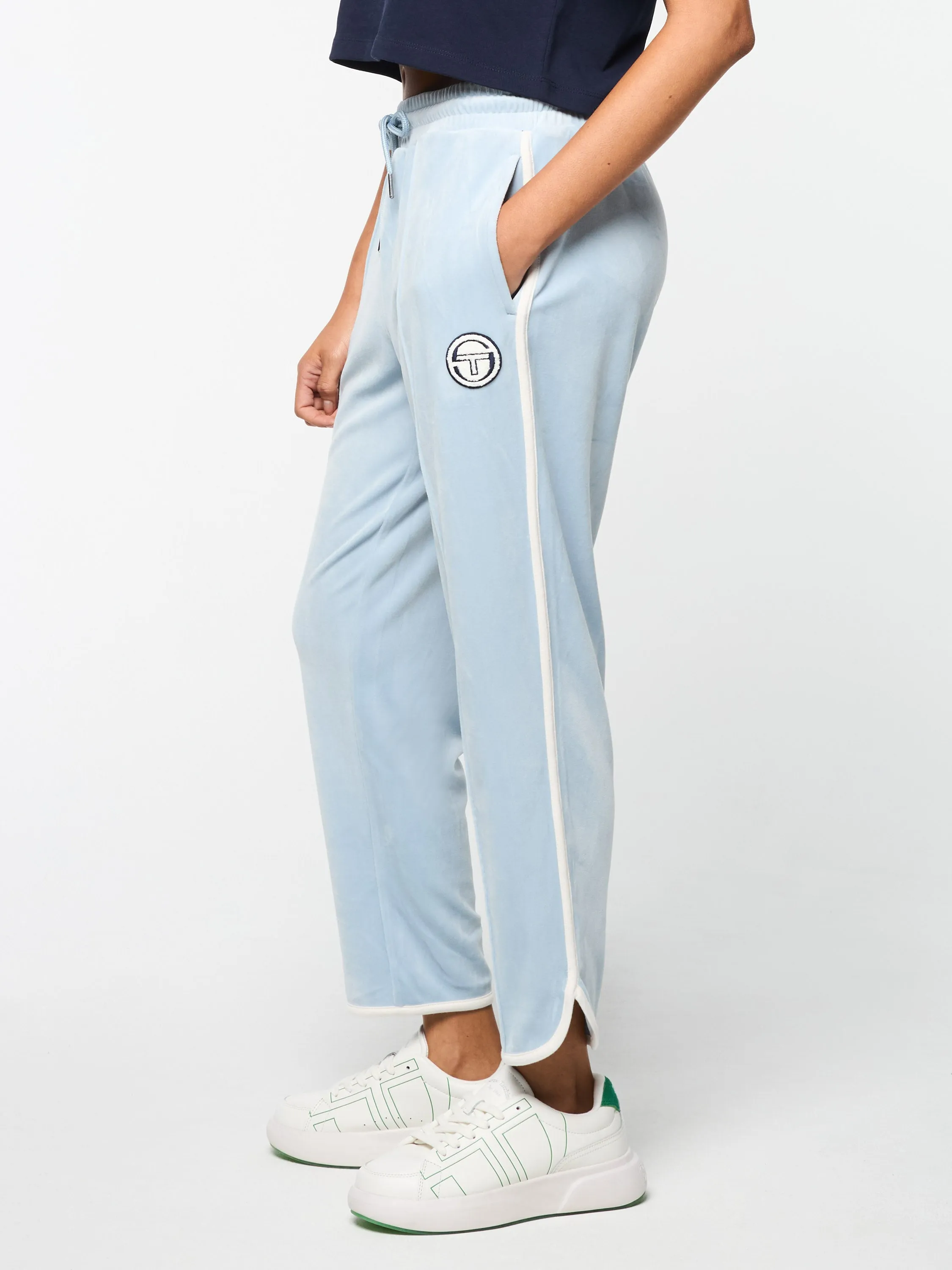 Veneto 3/4 Velour Track Pant- Celestial Blue