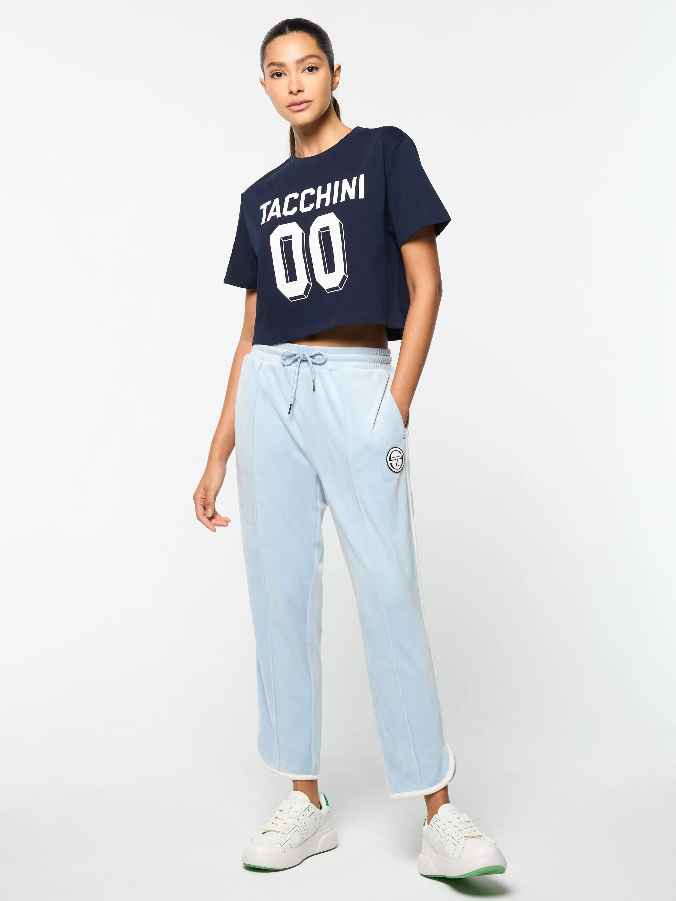 Veneto 3/4 Velour Track Pant- Celestial Blue