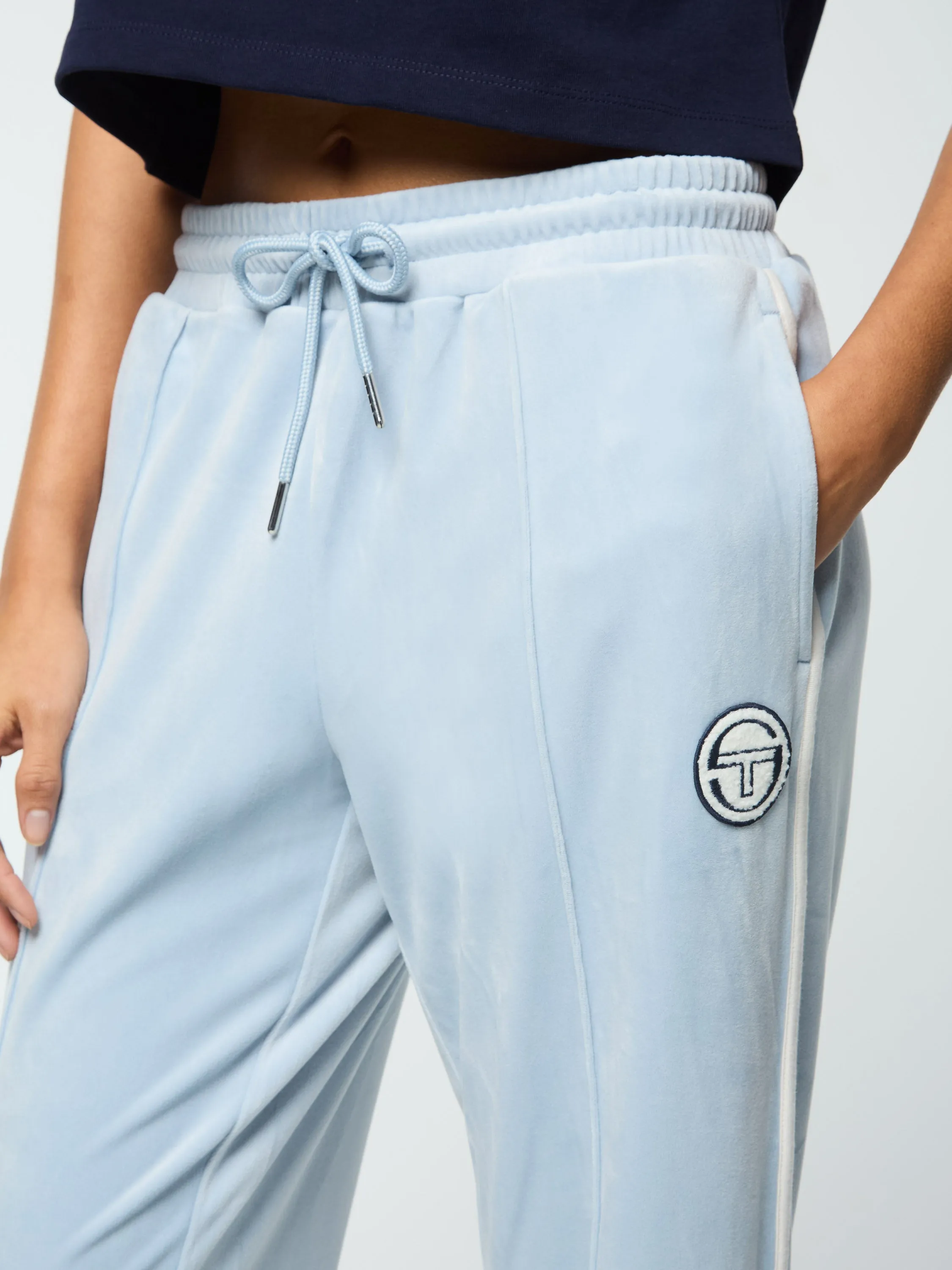 Veneto 3/4 Velour Track Pant- Celestial Blue