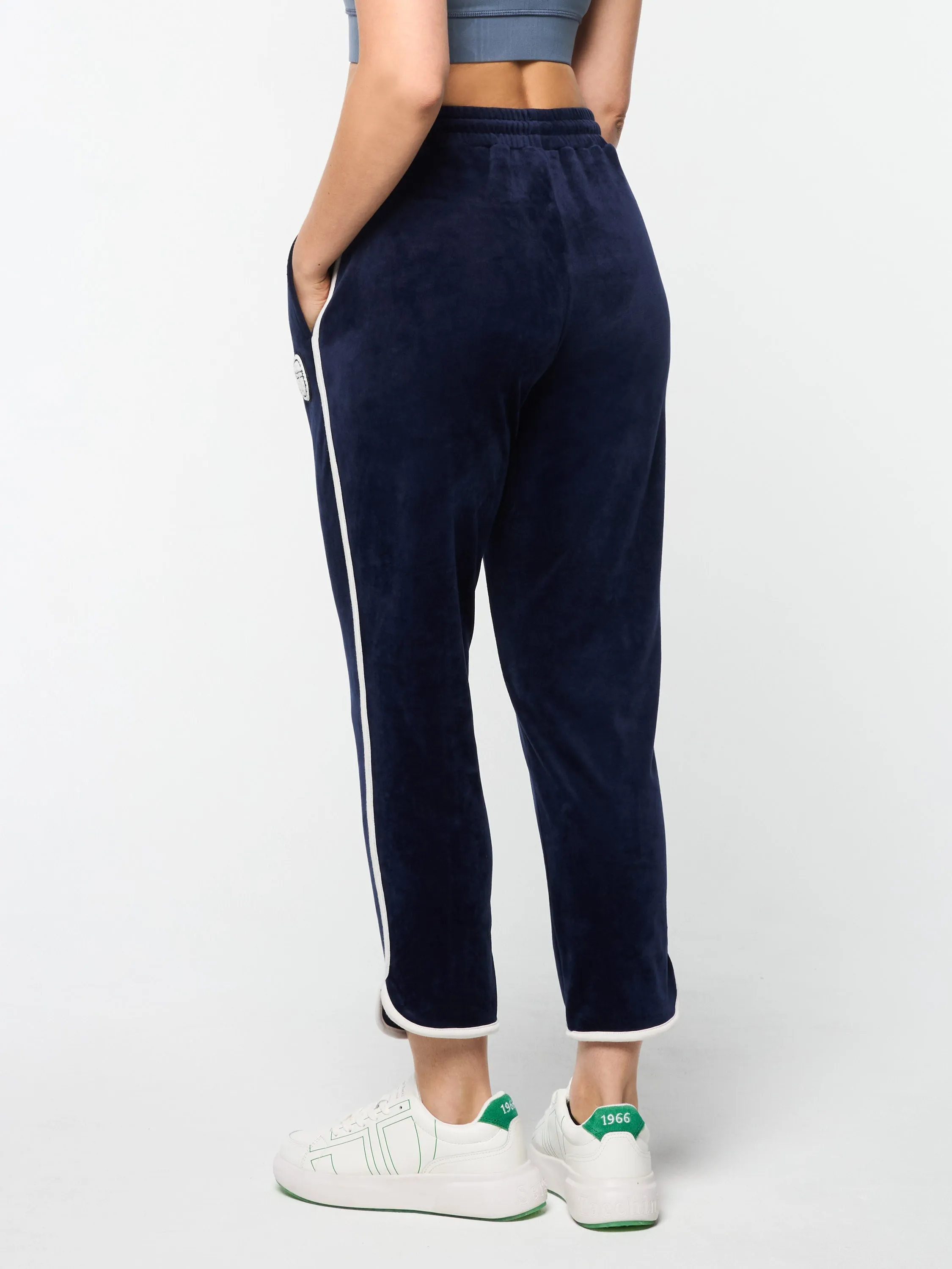 Veneto 3/4 Velour Track Pant- Maritime Blue