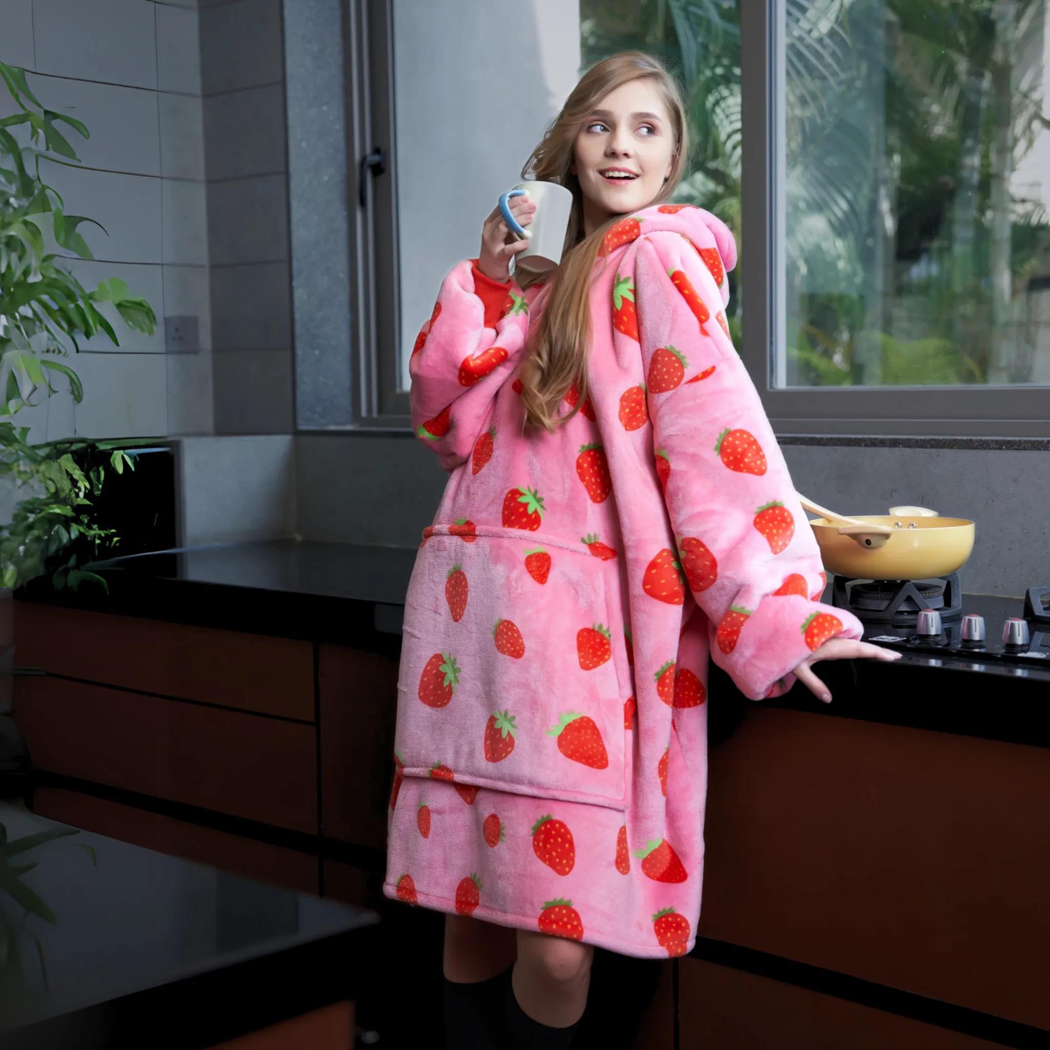 Very Strawberry - Hoodie Blanket - Comfy Series