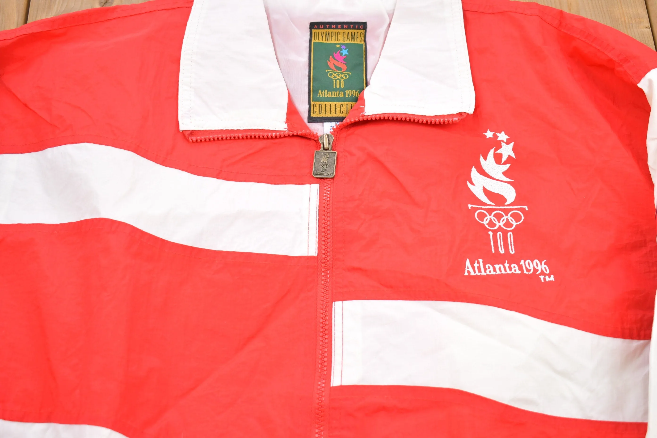 Vintage 1996 Atlanta Olympics All Over Print Windbreaker Jacket