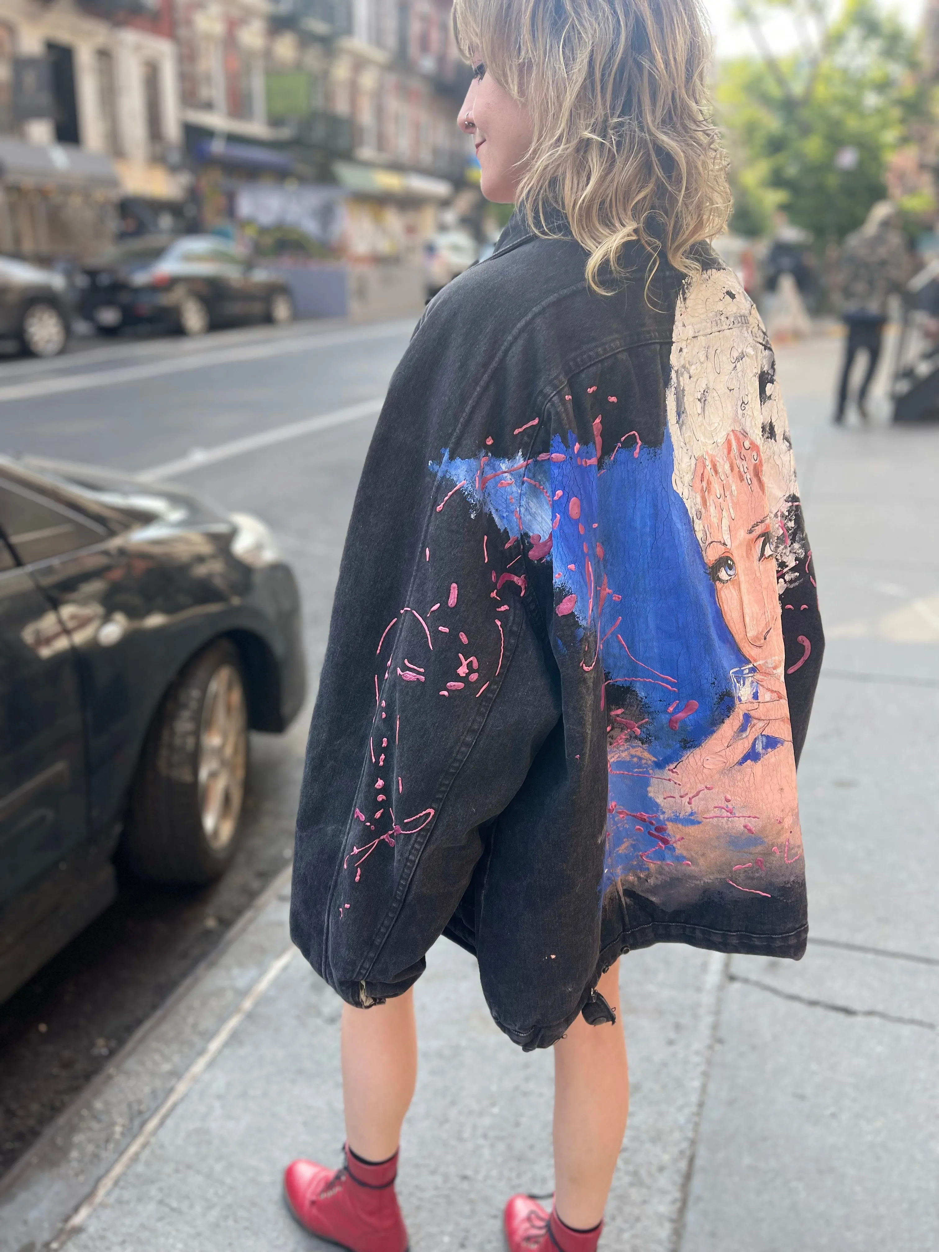 Vintage 80s Painted Barbara Streisand Coat