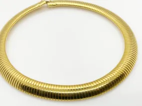 Vintage Ellen Kiam Gold Tone Collar Necklace Stretch Choker