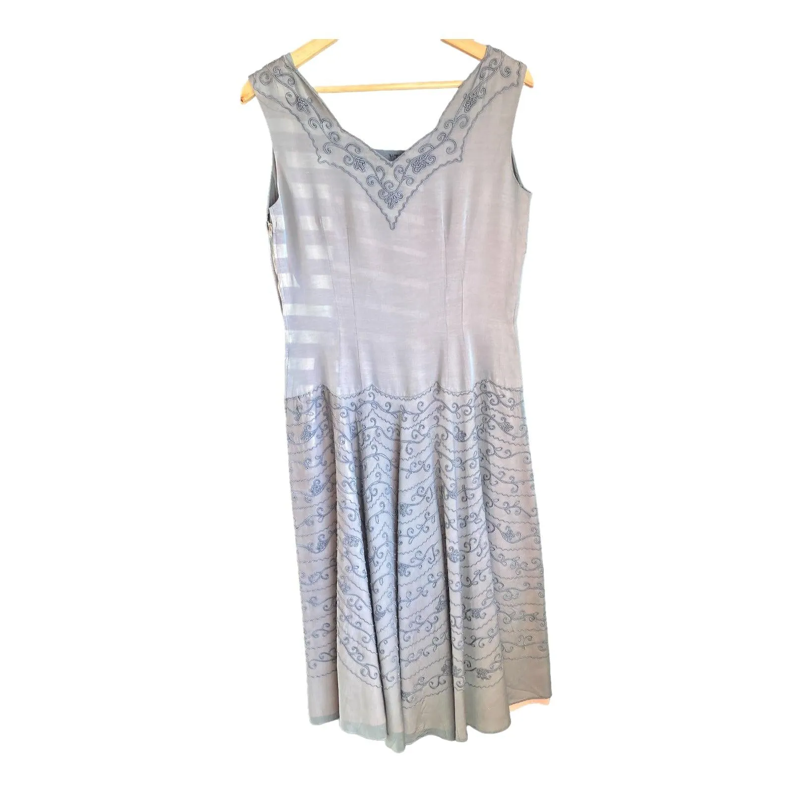 Vintage Grey Sleeveless Dress UK Size 14