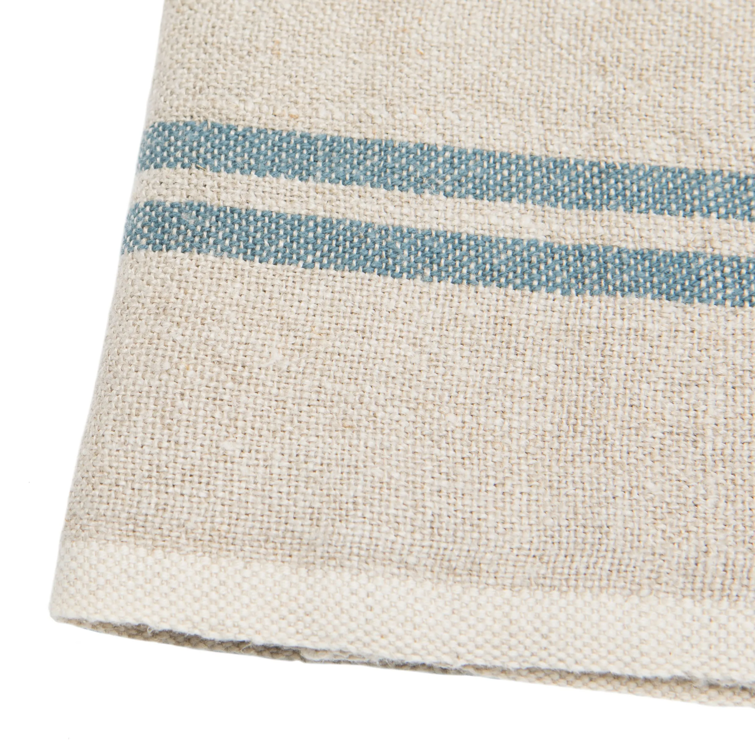 Vintage Linen Kitchen Towels Natural & Blue, Set of 2