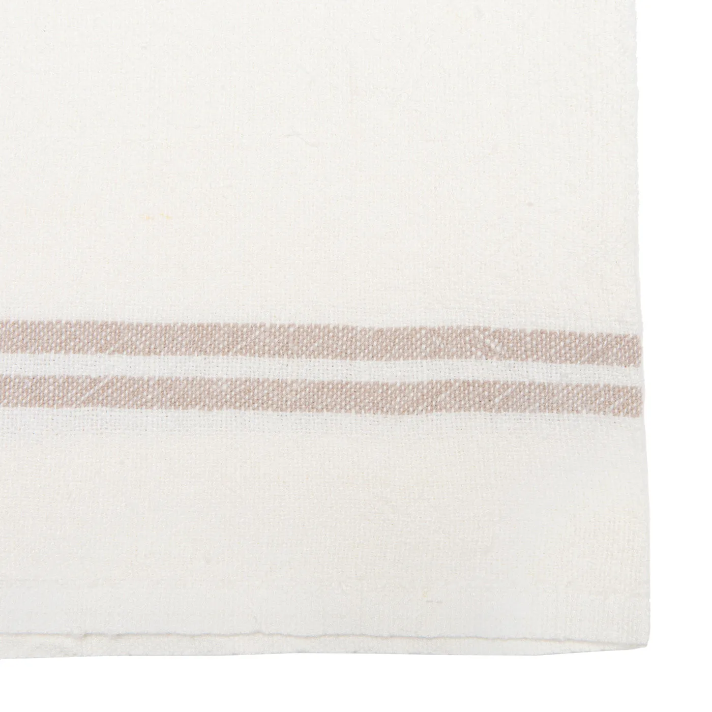 Vintage Linen Napkins Ivory & Grey, Set of 4