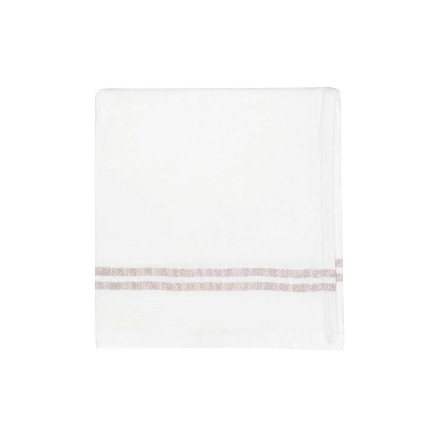 Vintage Linen Napkins Ivory & Grey, Set of 4