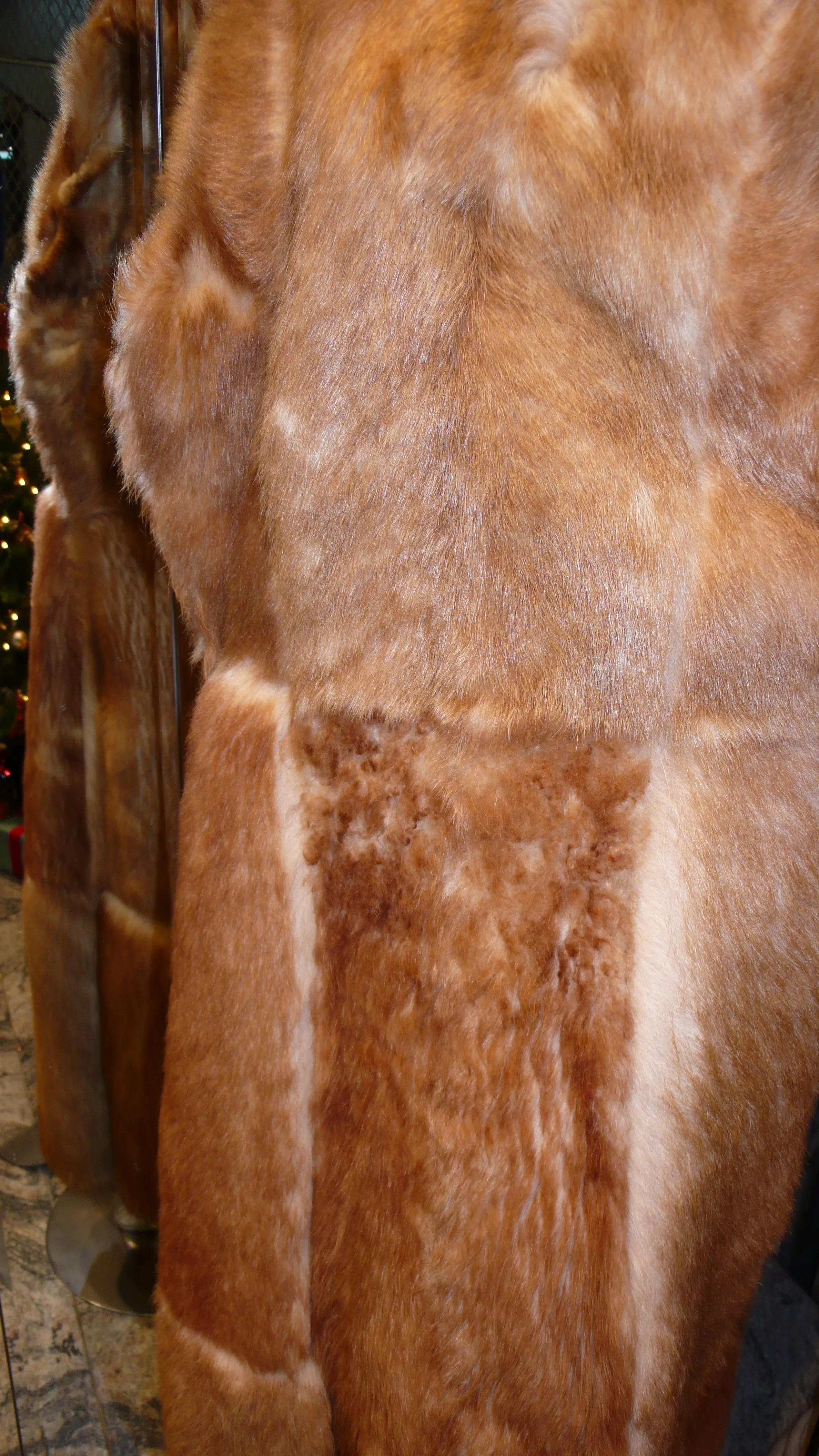 Warm Genuine Shearling Fur Coat Rust Tan ITALY--Shasa Designer