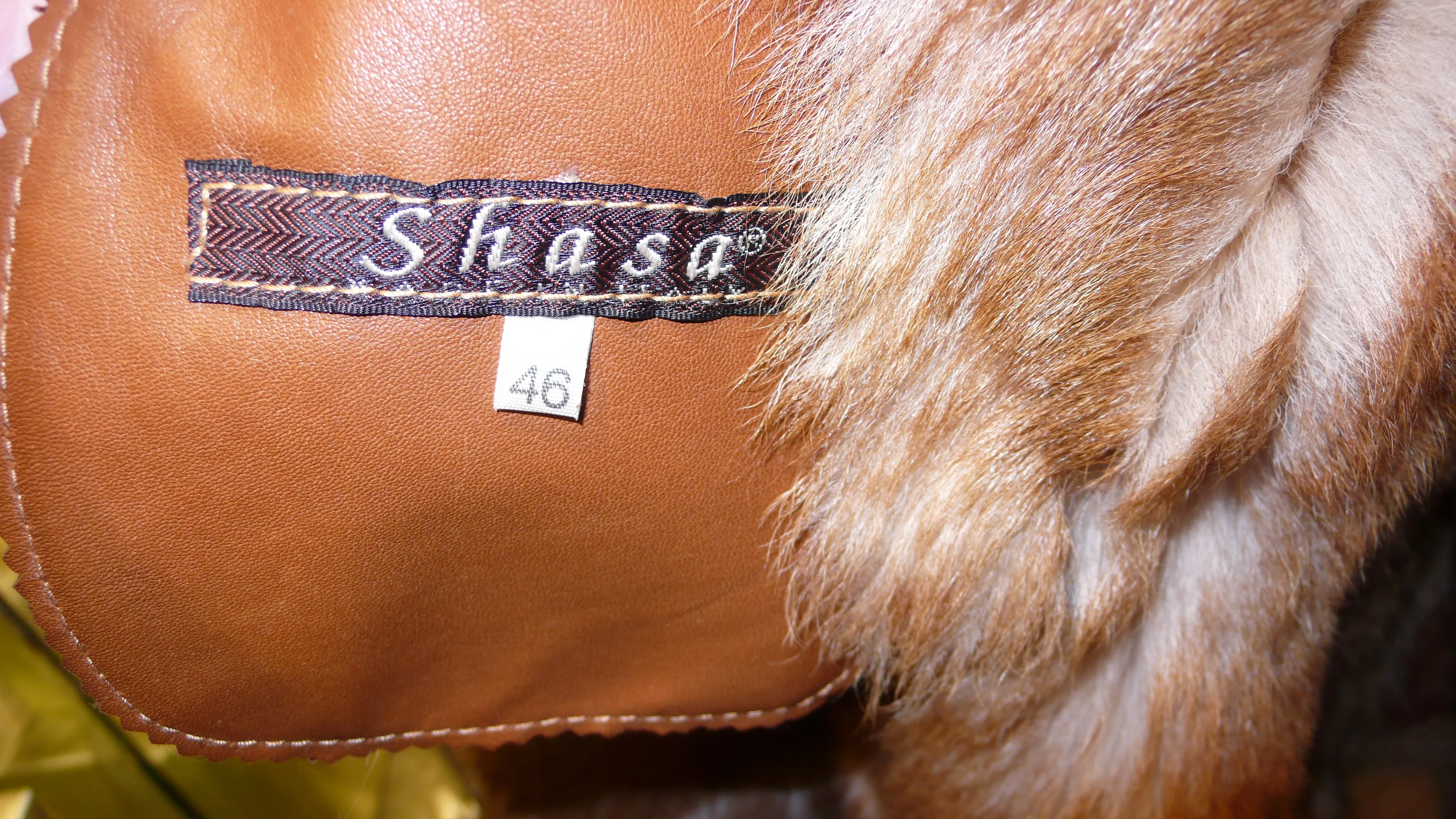 Warm Genuine Shearling Fur Coat Rust Tan ITALY--Shasa Designer