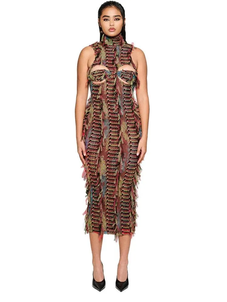 Weird Puss Hole Dress: Provocative Colorful Bodycon & Backless Style