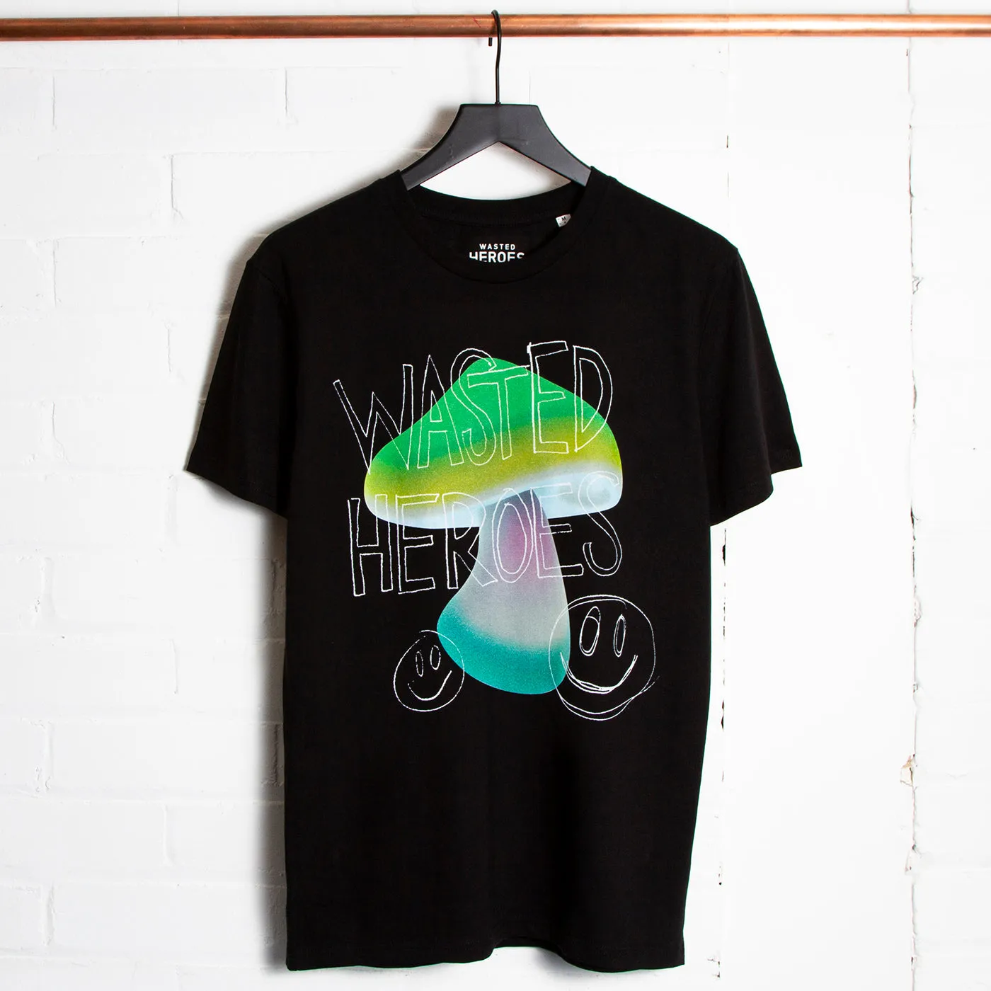 WH Sketch Shroom Front Print - Tshirt - Black