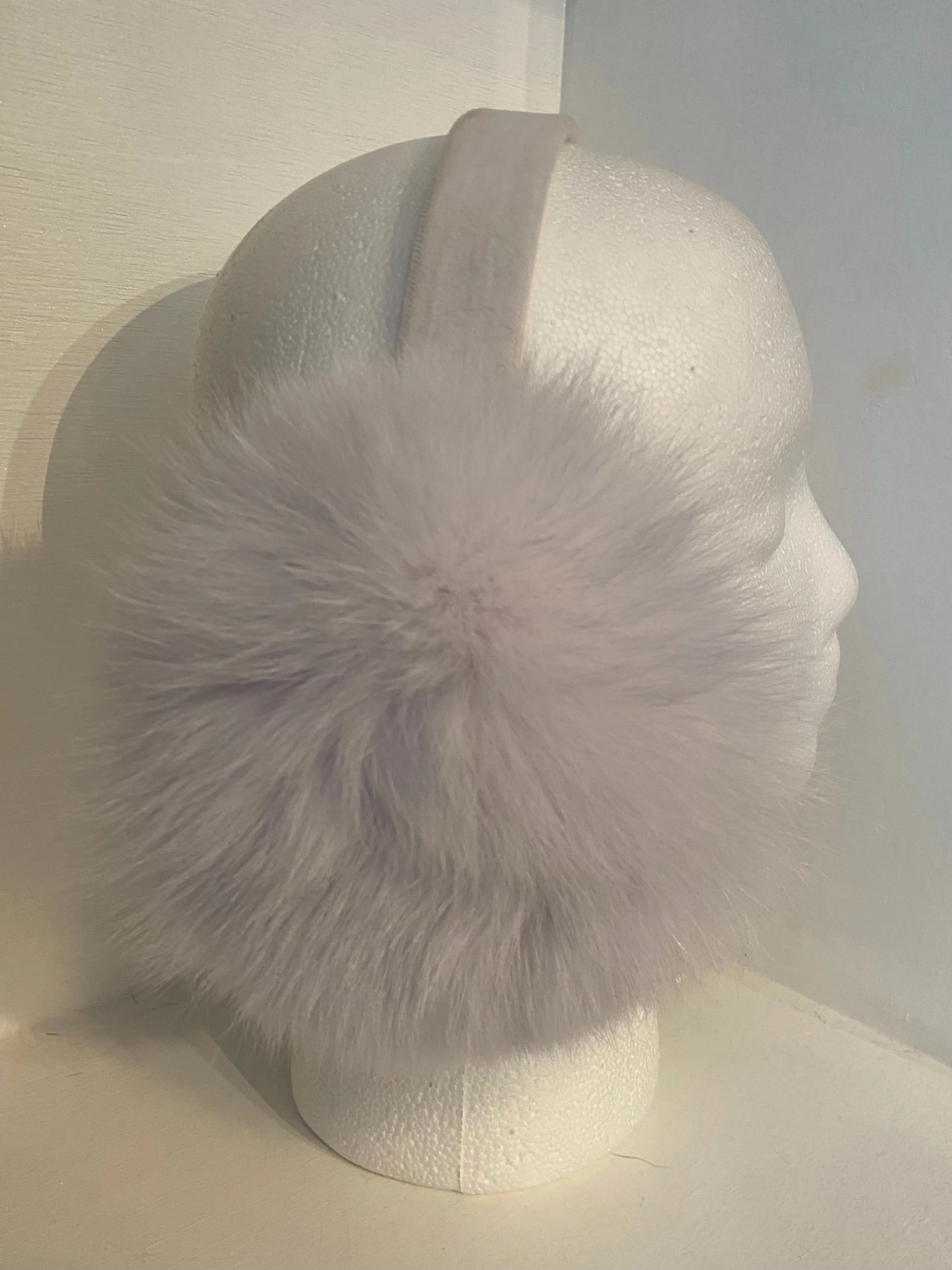 White Fox Earmuffs with White Velvet Band