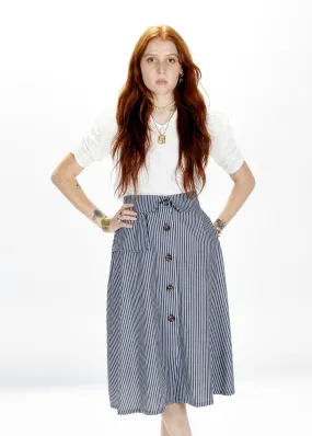 Wolf Skirt In Fun Boy Three Navy Stripe