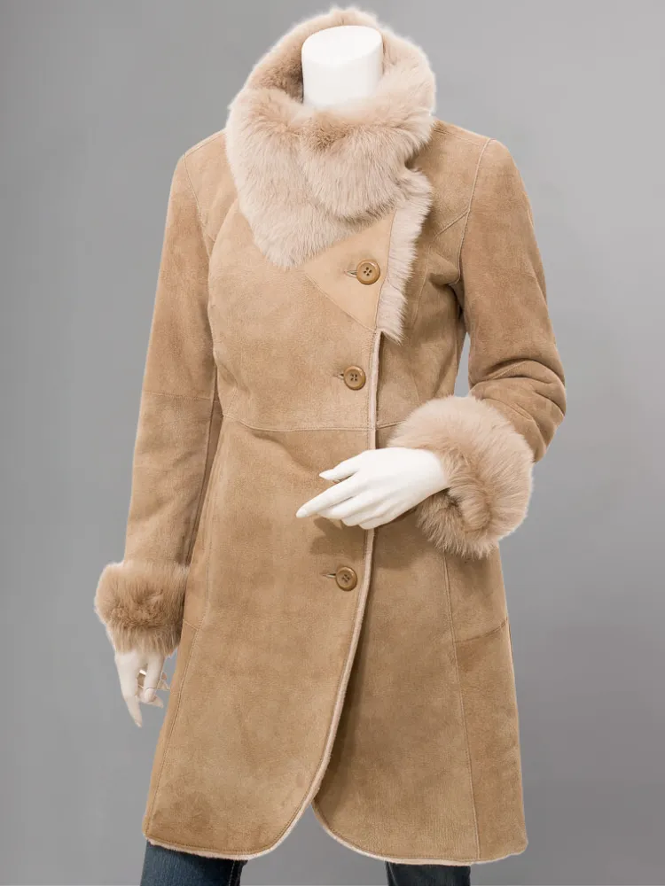 Women’s Beige Toscana Shearling Coat