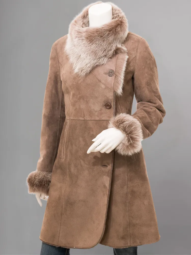 Women’s Beige Toscana Shearling Coat