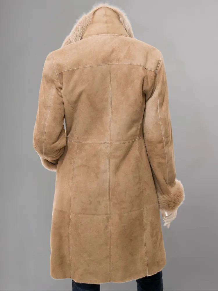 Women’s Beige Toscana Shearling Coat