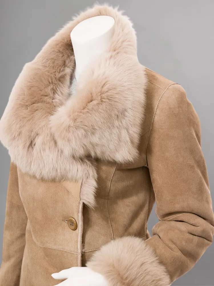 Women’s Beige Toscana Shearling Coat