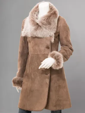 Women’s Beige Toscana Shearling Coat