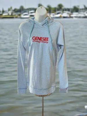 Women's Genesee Brewing Nautical Blue striped Hoodie