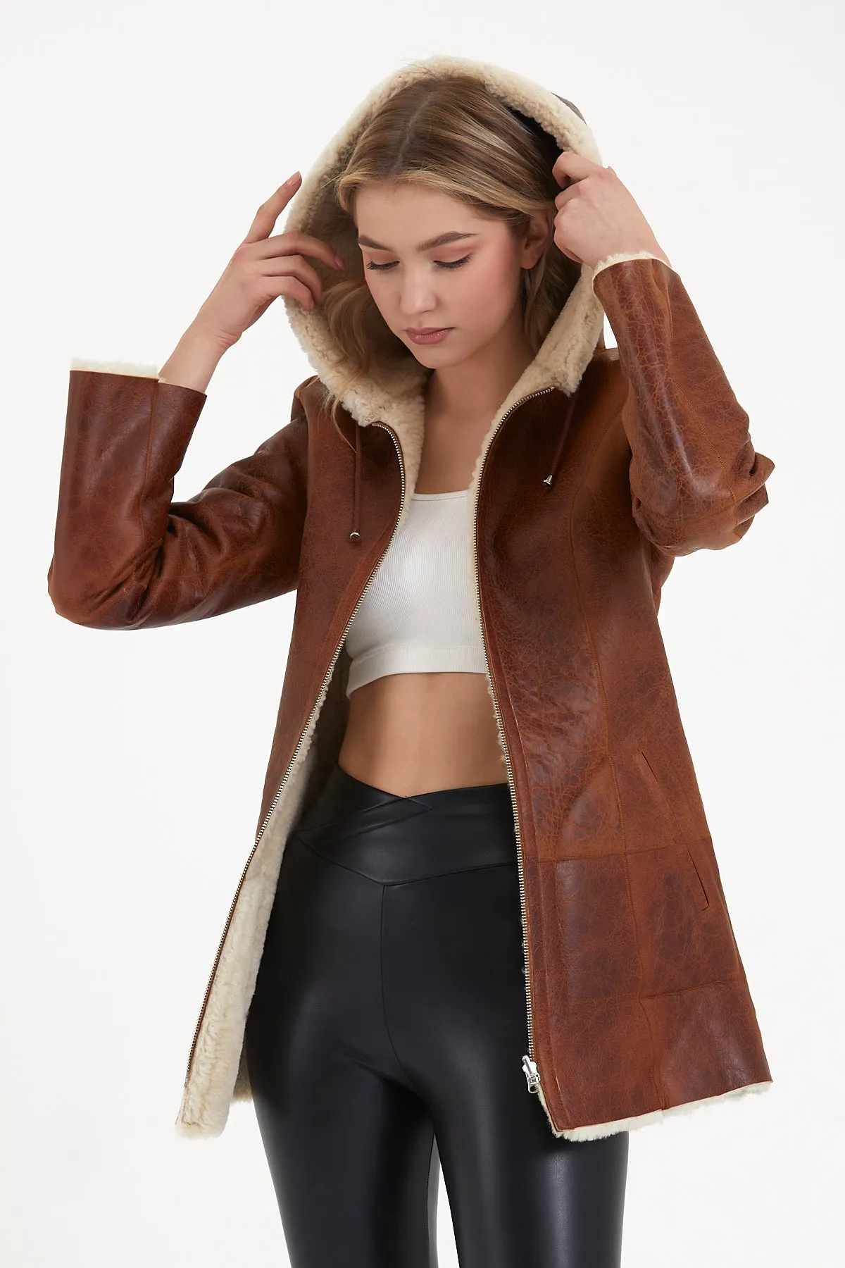 Women's shearling hoody