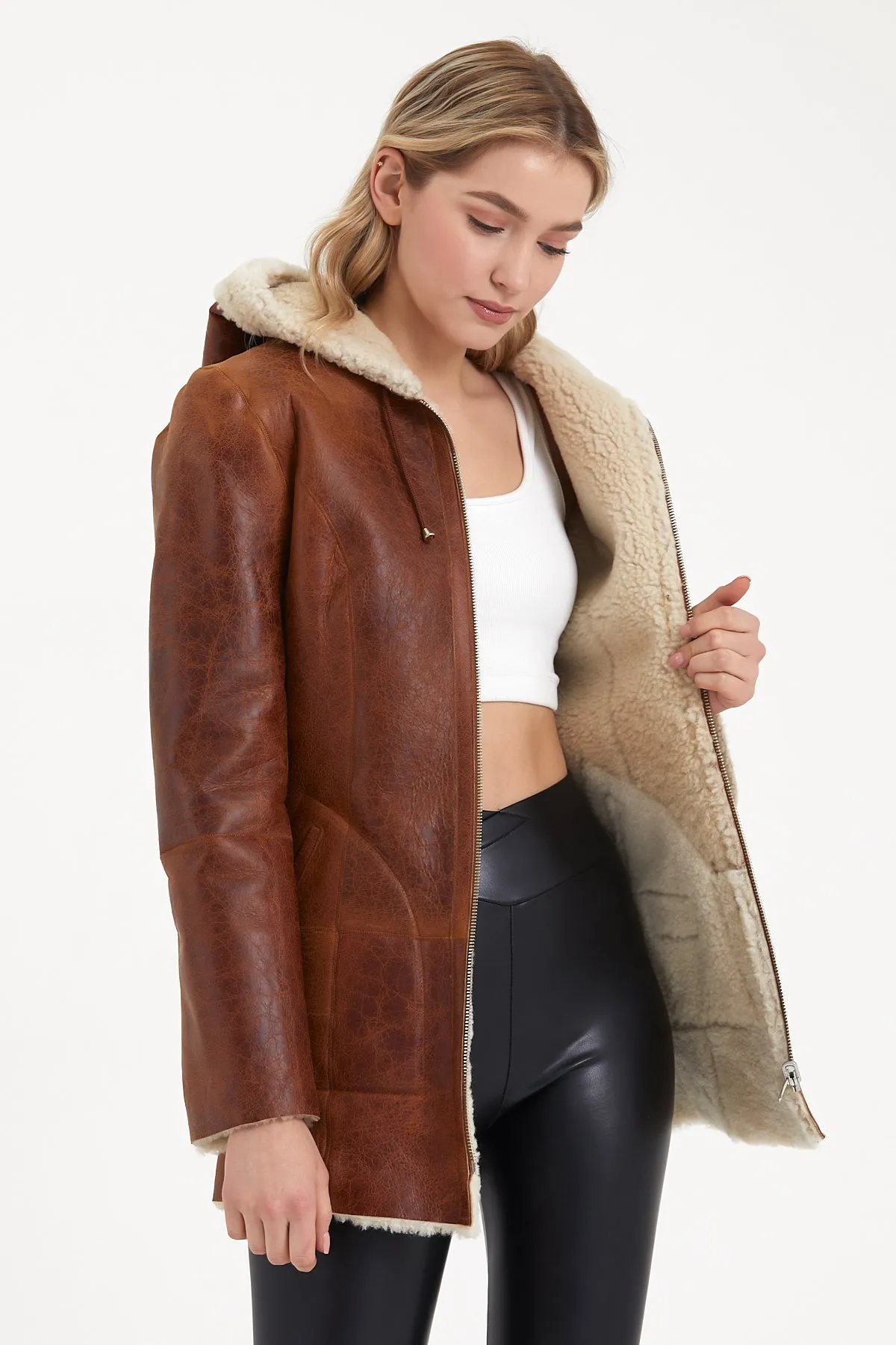 Women's shearling hoody