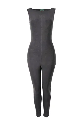 Womens Vintage Bodycon Jersey Sleeveless Catsuit, 1980s