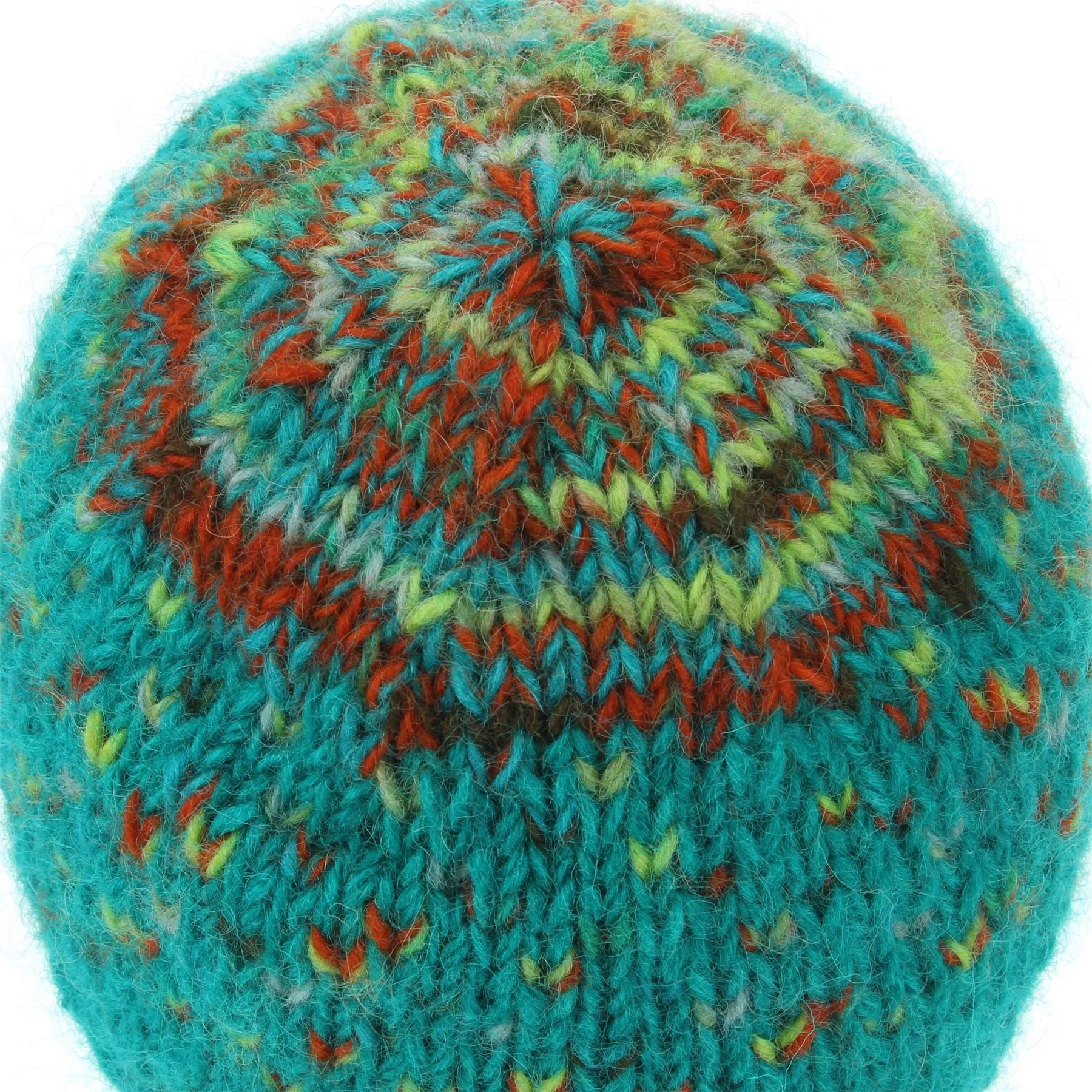 Wool Knit Beanie Hat - Cyan