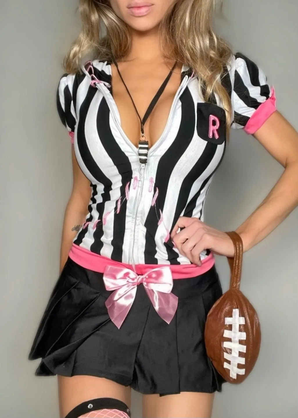 Y2K Vintage Referee Costume Set – Deadstock 4-Piece with Mini Football Purse